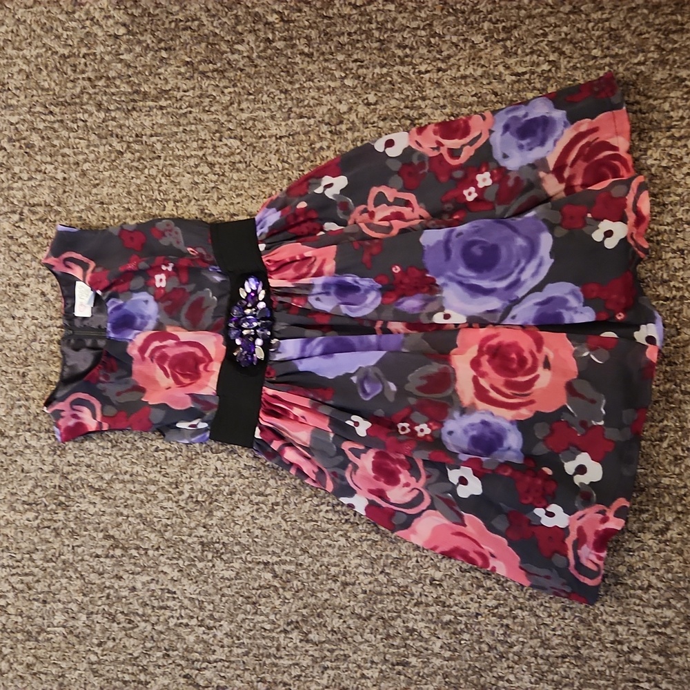 The Children's Place Floral Dress Size 6X/7 Pink/Purple